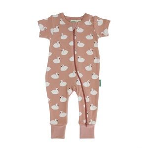 PARADE Organic Signature Print '2-Way' Zip Romper Short Sleeve